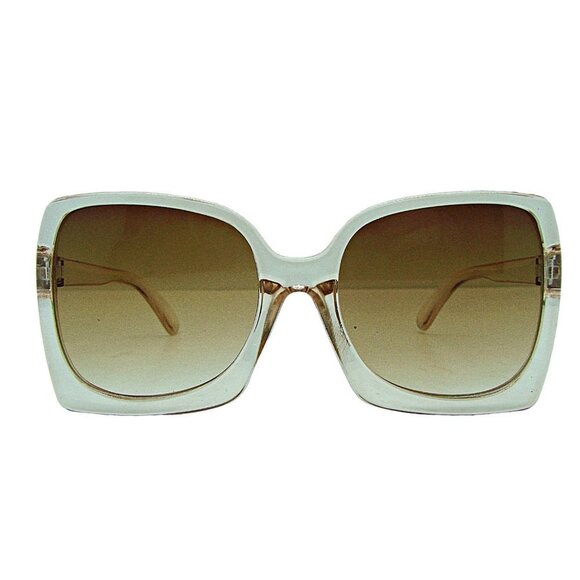 Womens Oversized Square Shape Fashion Sunglasses Peach Frame and Lens Cloth Case - Picture 2 of 9